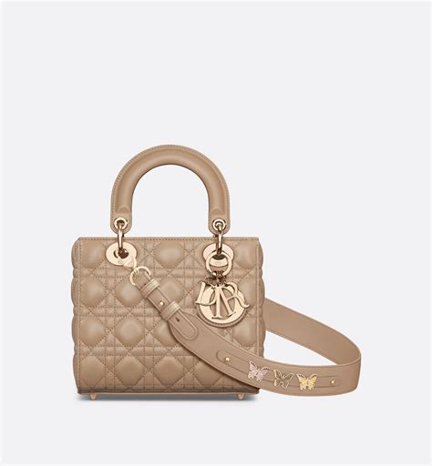 Small Lady Dior My ABCDior Bag Biscuit Cannage Lambskin 